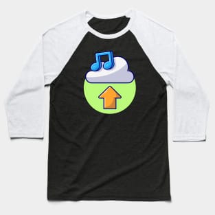 Cloud Upload Music with Note Cartoon Vector Icon Illustration Baseball T-Shirt